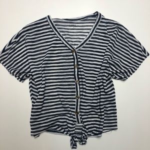 Striped Knotted Top
